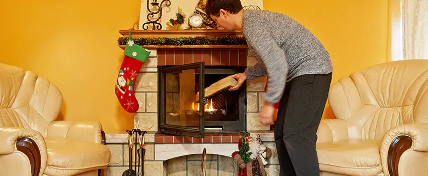 Rusted Metal Fireplace Restoration in Moraga, California